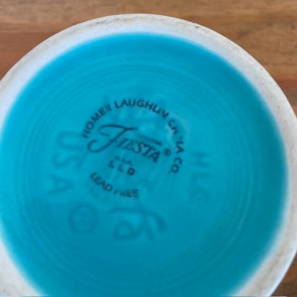 Fiesta Ware Homer Laughlin Coffee Mug Ring Handle Turquoise Teal EUC - Picture 6 of 6